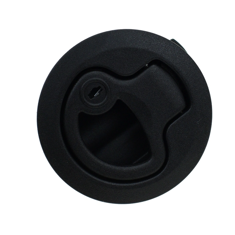 Yh1328 Black Zinc Alloy Round Lock Press Flat Cabinet Door Round Head Lock RV Door Lock Marine Floor Lock