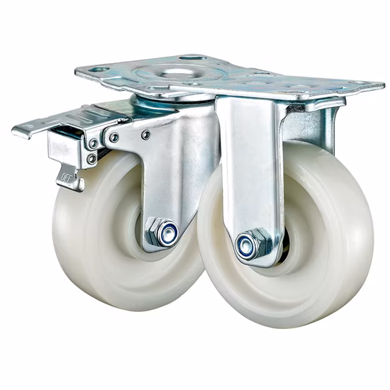 Großhandel mit flachen, robusten Trolley-Richtungs-Industrierollen, Nylon-Lenkrollen