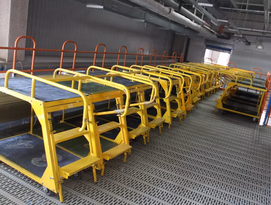 Gelb verzinkter Handwagen/Trolley für Logistik, Paketkommissionierung, intelligente Lagerlogistik